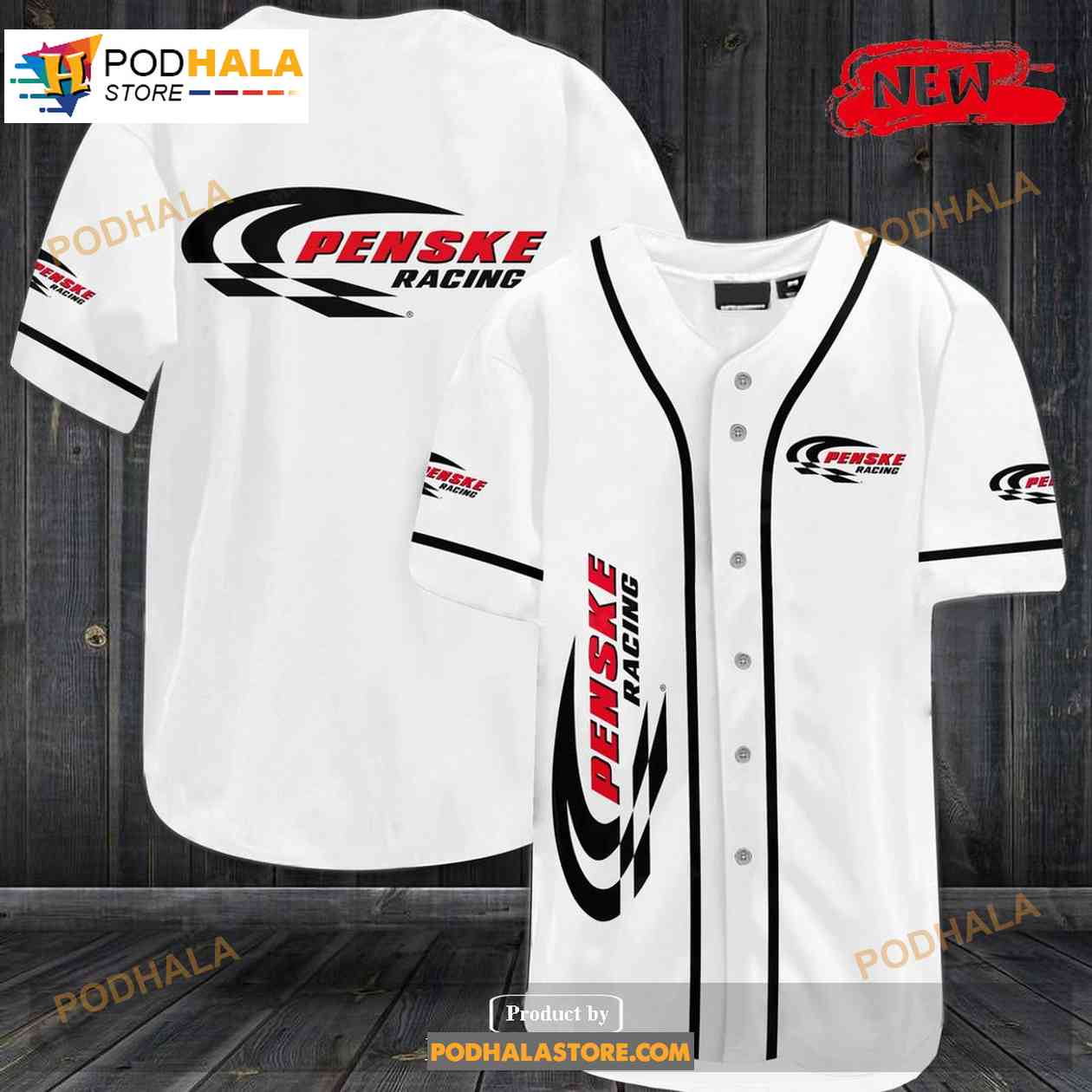 Penske Racing Baseball Jersey baseball jersey product view 1