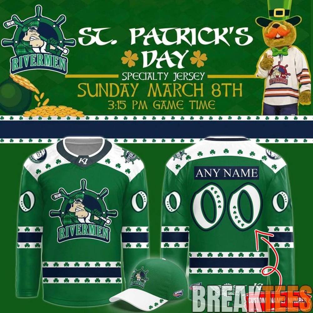 Peoria Rivermen 2026 St. Pattys Day Celebration Hockey Jersey Unisex T-shirt, Sweatshirt, Hoodie, Long Sleeve Tee - T-Shirt, Sweatshirt, Hoodie
