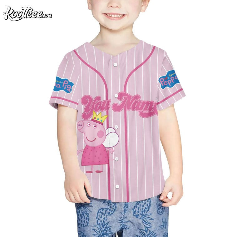 Peppa Pig Personalized Kids Baseball Jersey baseball jersey product view 1