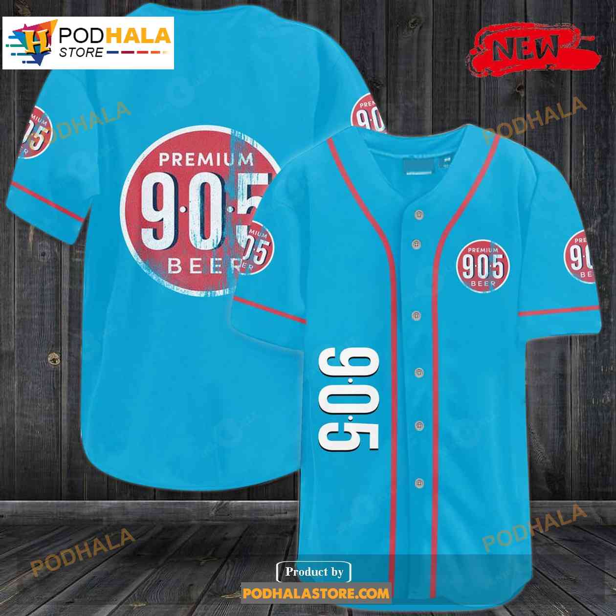 Permium 905 Beer All Over Print Blue Unisex Baseball Jersey baseball jersey product view 1