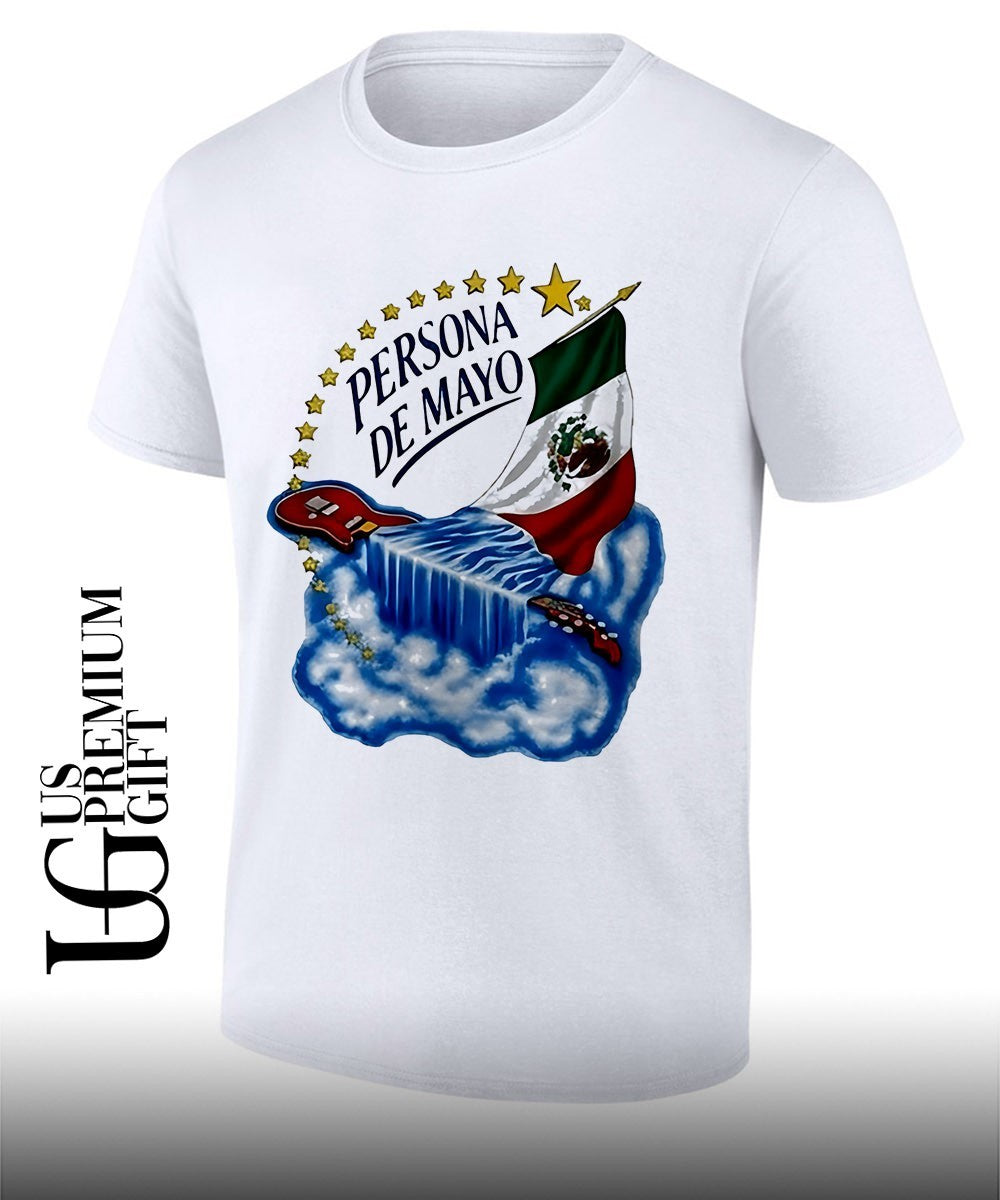 Persona de Mayo Mexican flag Guitar Waterfall Stars shirt Unisex T-shirt, Sweatshirt, Hoodie, Long Sleeve Tee - T-Shirt, Sweatshirt, Hoodie