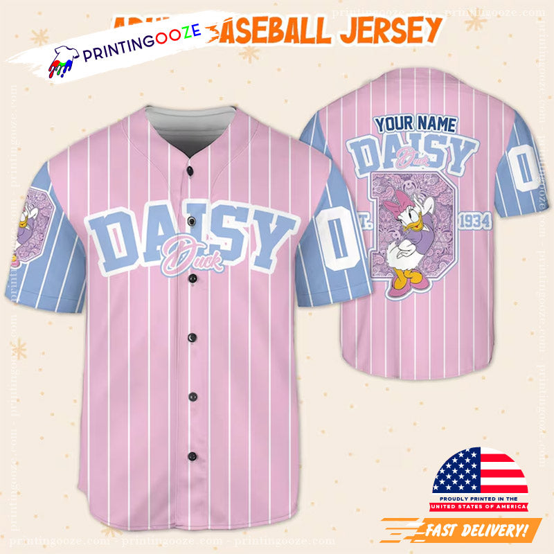 Personalize Custom Daisy Duck 1934 Baseball Jersey baseball jersey product view 2