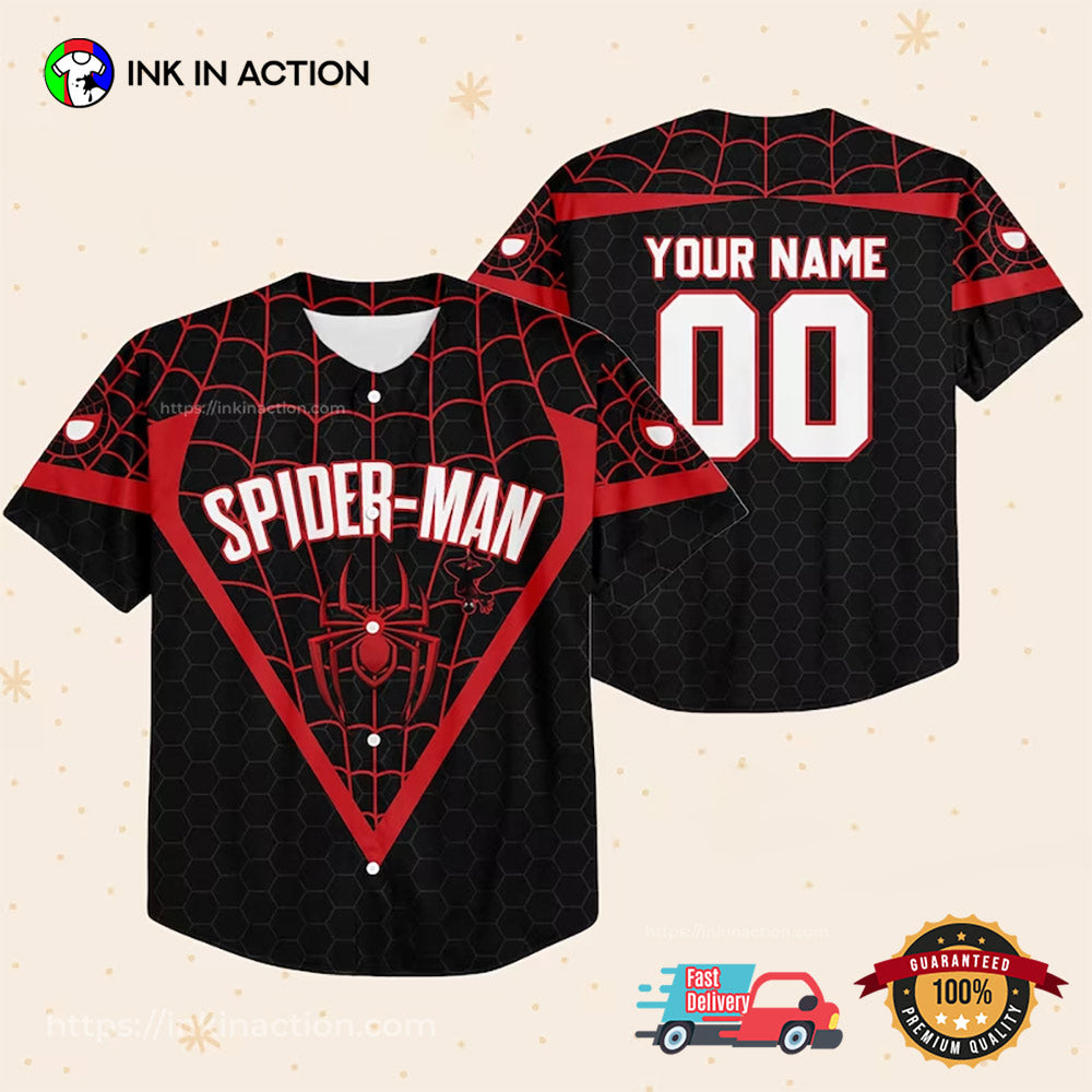 Personalize Spiderman Miles Morales Symbol Baseball Jersey baseball jersey product view 2