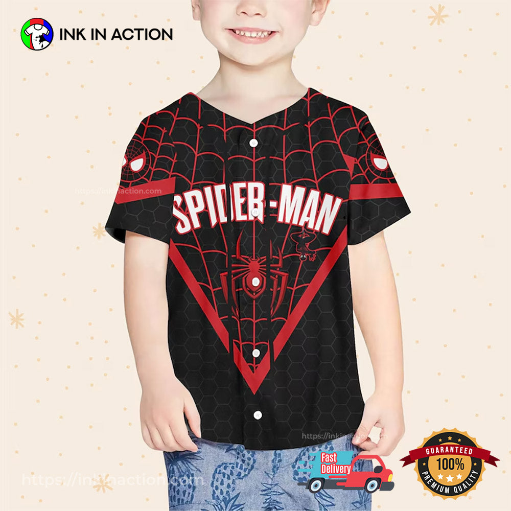Personalize Spiderman Miles Morales Symbol Baseball Jersey baseball jersey product view 1