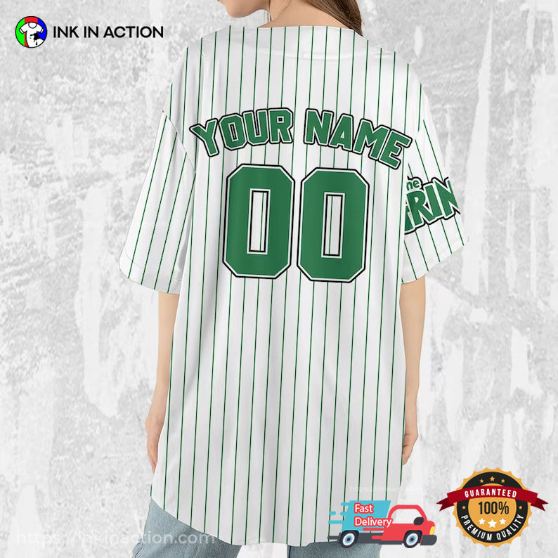 Personalize Christmas Grinch Baseball Jersey baseball jersey product view 2