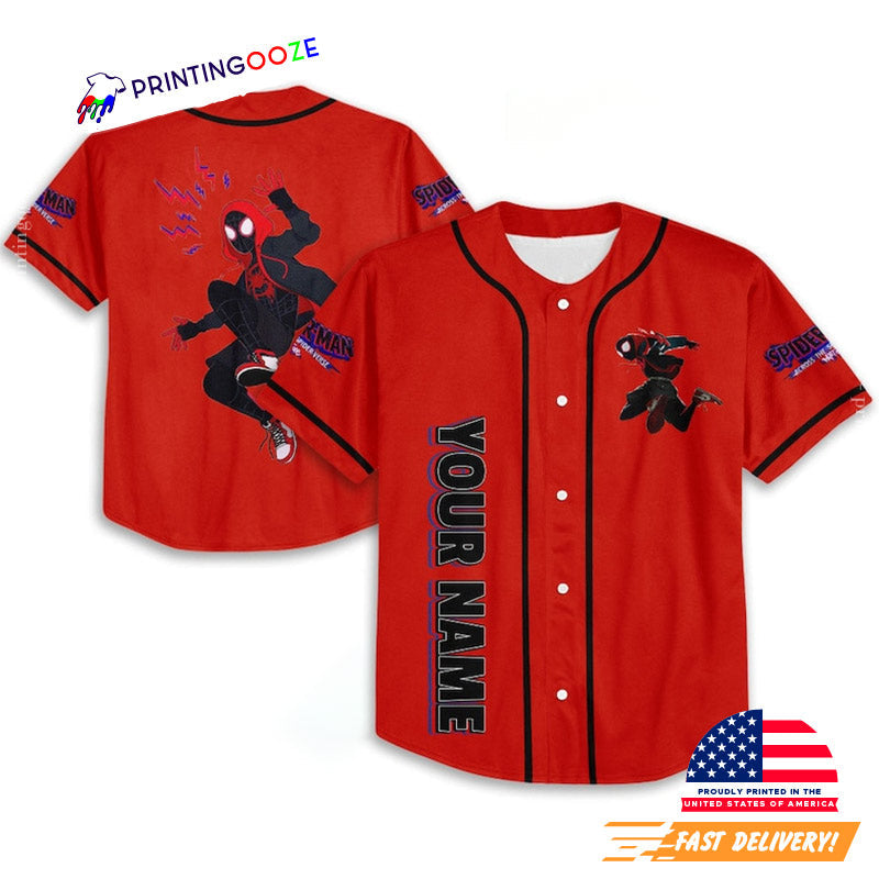 Personalized Miles Morales Comic Baseball Jersey baseball jersey product view 1