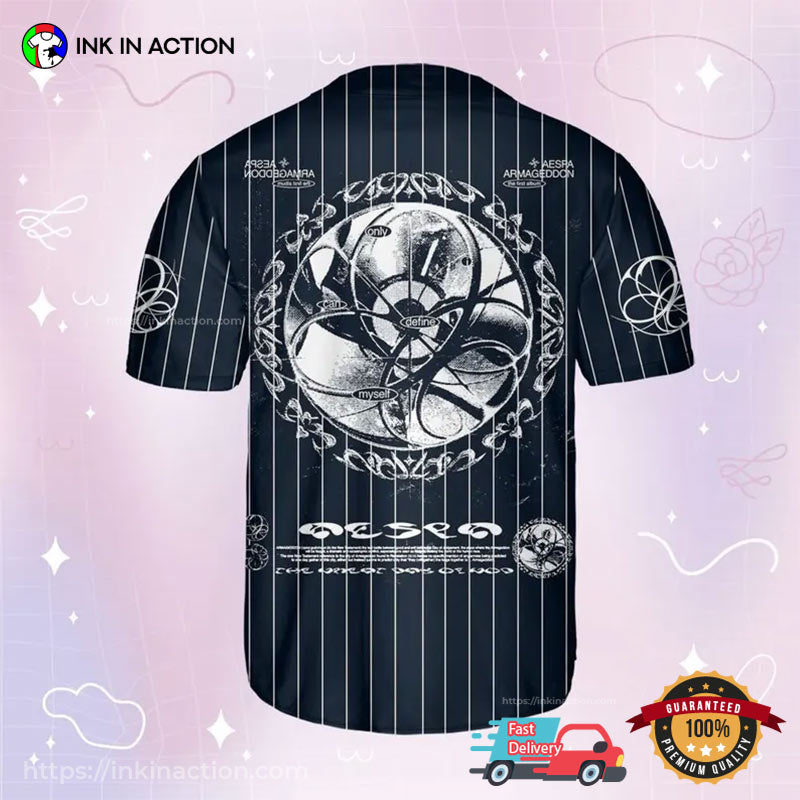 Personalized Aespa Armageddon Album Black Baseball Jersey baseball jersey product view 2