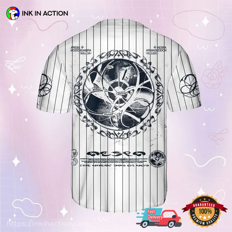 Personalized Aespa Armageddon Album White Baseball Jersey baseball jersey product view 2