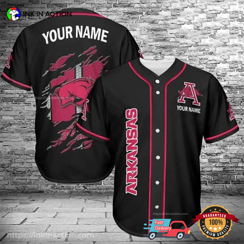 Personalized Arkansas Razorbacks Baseball Jersey baseball jersey product view 1