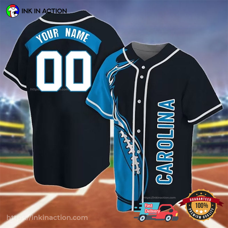 Personalized Carolina Football Cool Black Baseball Jersey football jersey product view 1