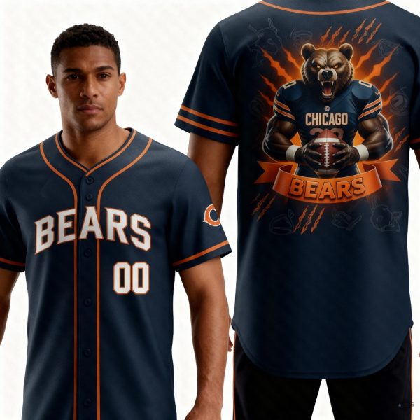 Personalized Chicago Bear Baseball Jersey Shirt 2025 baseball jersey product view 1