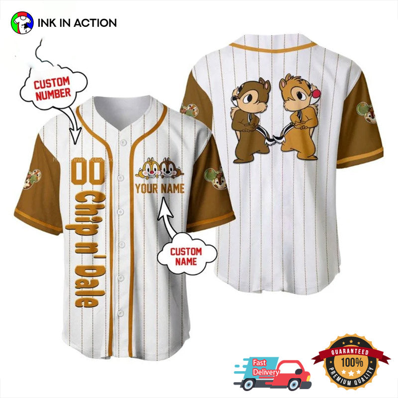 Personalized Chip And Dale Cute Chipmunk Baseball Jersey baseball jersey product view 1