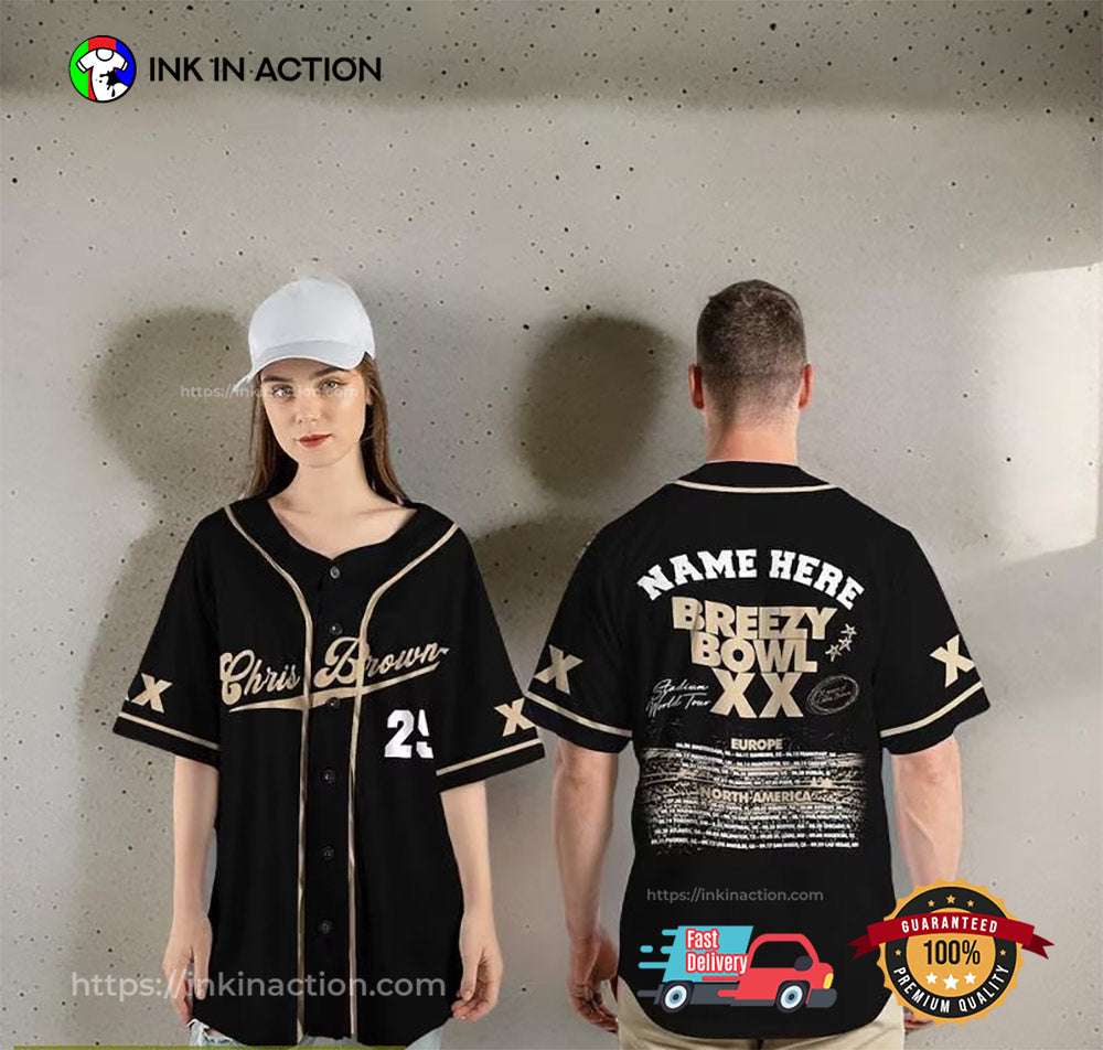 Personalized Chris Breezy Bowl XX 2025 Baseball Jersey baseball jersey product view 1