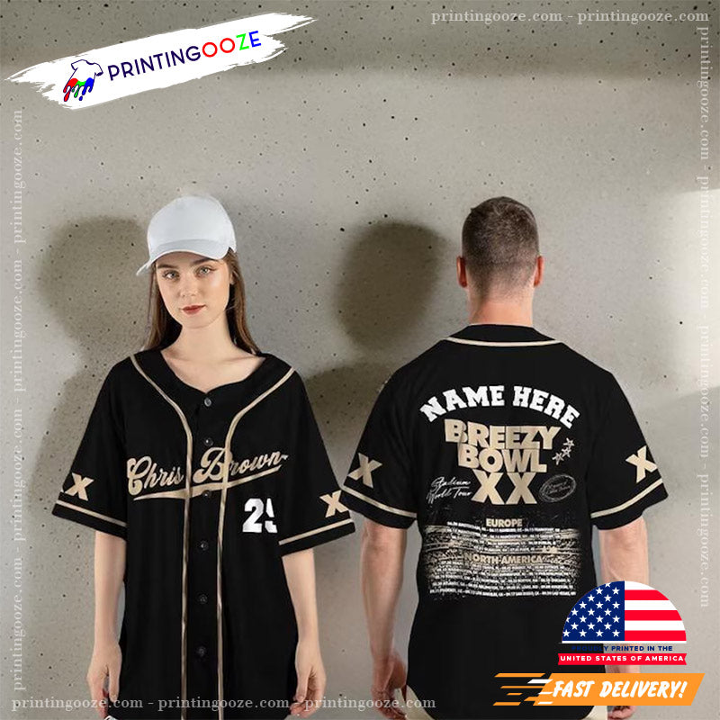 Personalized Chris Breezy Breezy Bowl XX 2025 Baseball Jersey baseball jersey product view 1