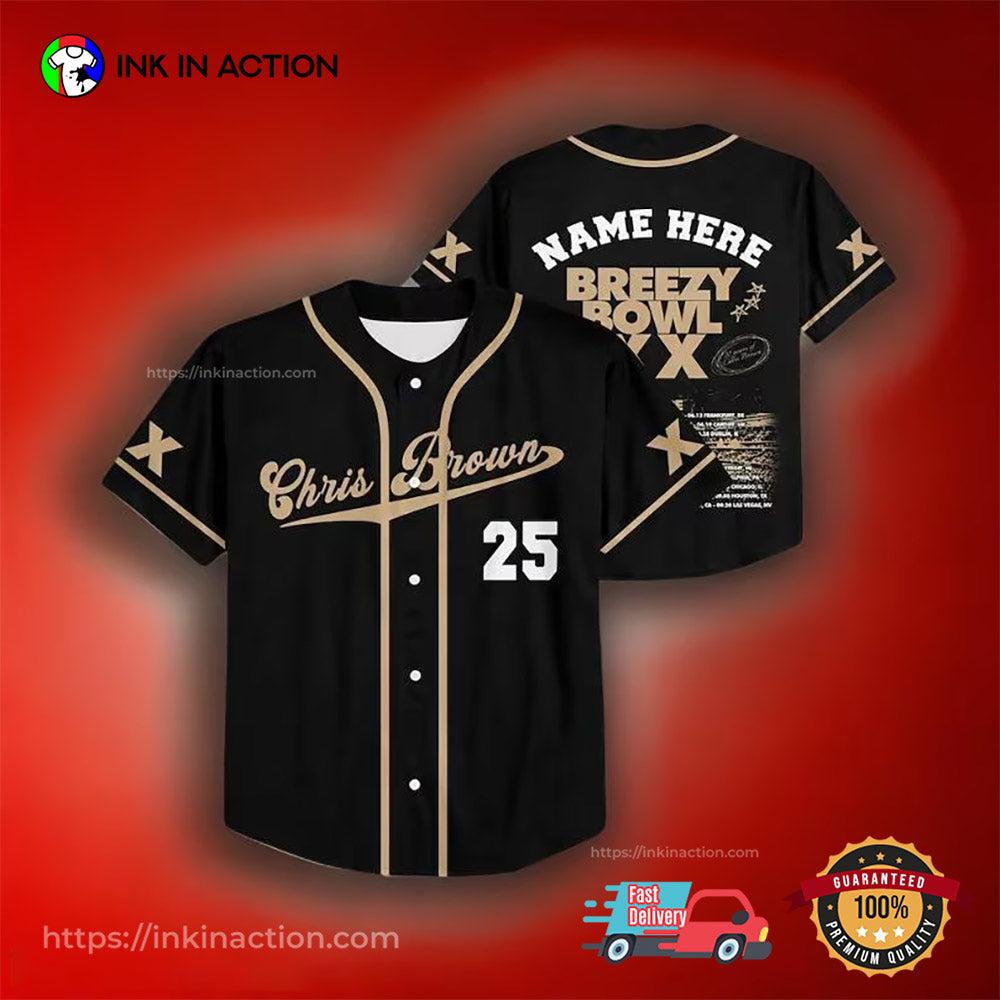 Personalized Chris Breezy Bowl XX 2025 Baseball Jersey baseball jersey product view 3