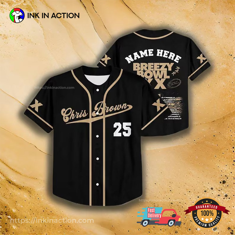 Personalized Chris Breezy Bowl XX 2025 Baseball Jersey baseball jersey product view 2
