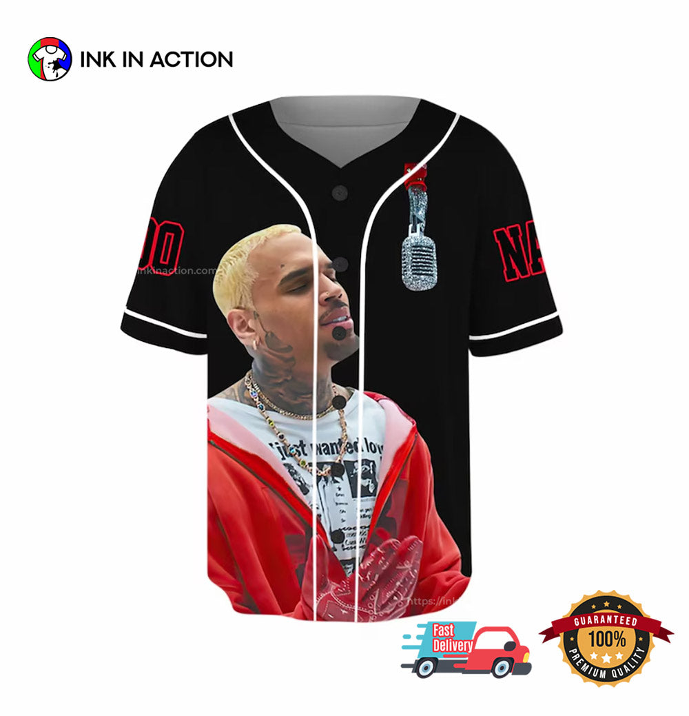 Personalized Chris Brown Breezy Bowl Baseball Jersey baseball jersey product view 2