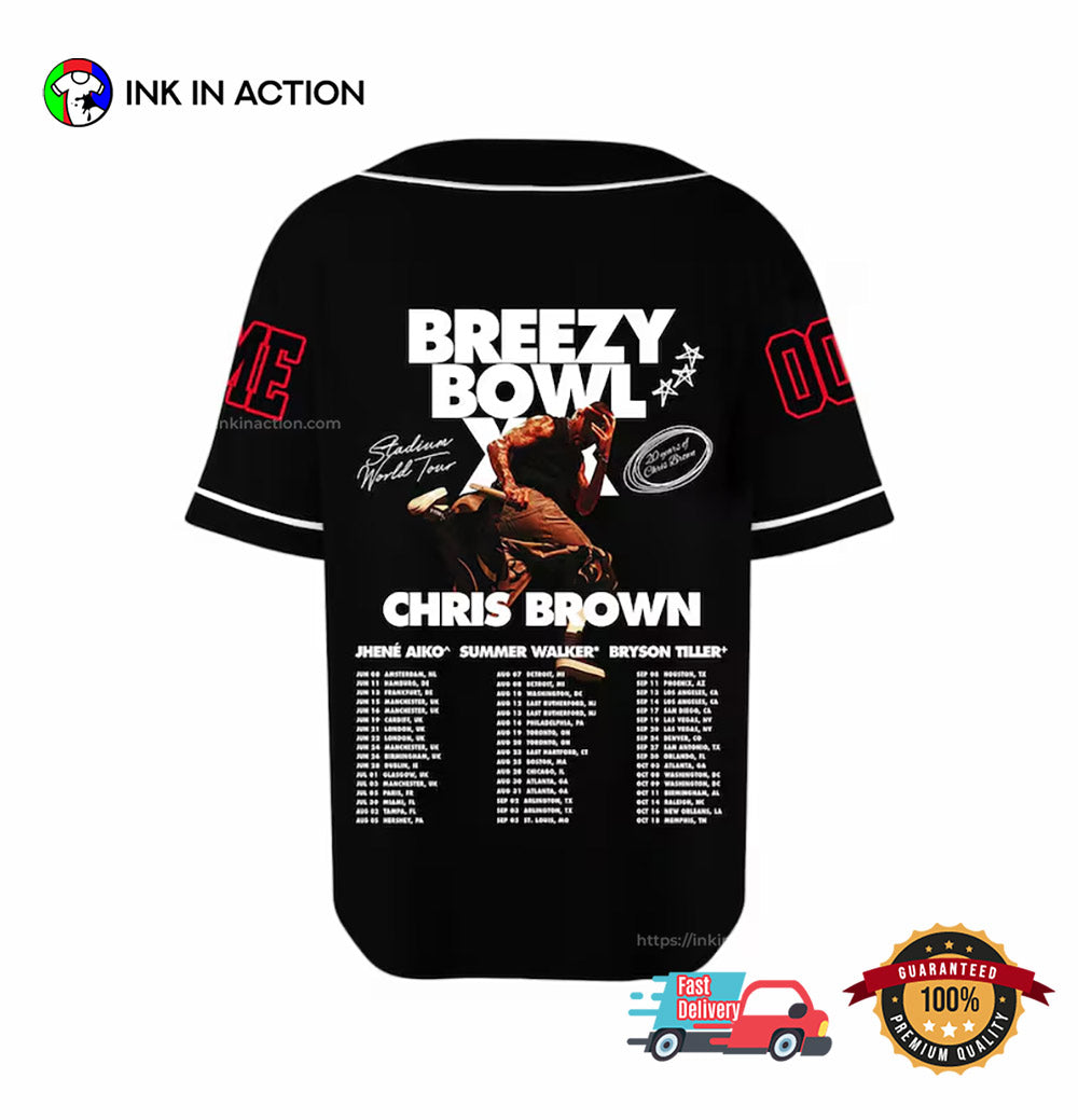 Personalized Chris Brown Breezy Bowl Baseball Jersey baseball jersey product view 3