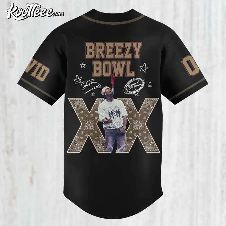 Personalized Chris Brown Breezy Bowl XX Baseball Jersey baseball jersey product view 3