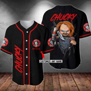 Personalized Chucky Baseball Jersey, Chucky Horror Movie Shirt baseball jersey product view 1