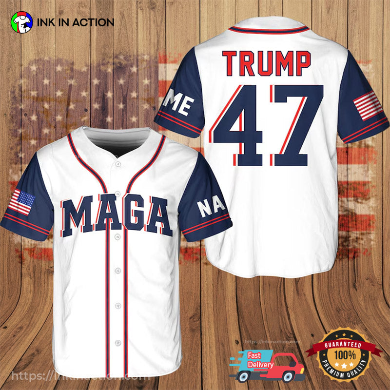 Personalized Donald Trump MAGA Baseball Jersey baseball jersey product view 1