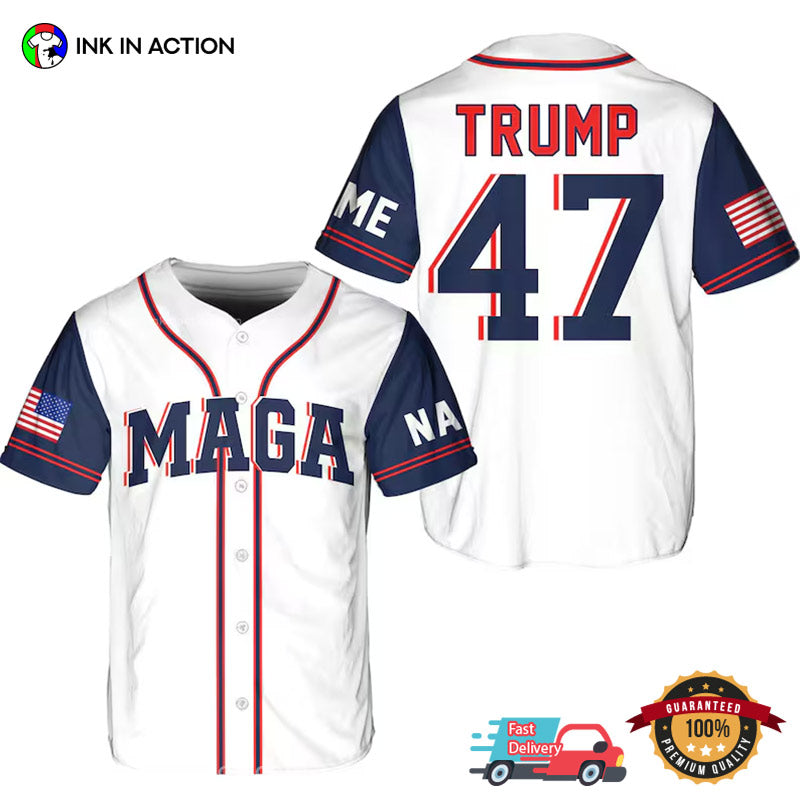 Personalized Donald Trump MAGA Baseball Jersey baseball jersey product view 2