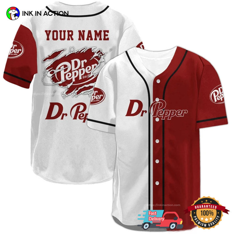 Personalized Dr Pepper Baseball Jersey baseball jersey product view 1