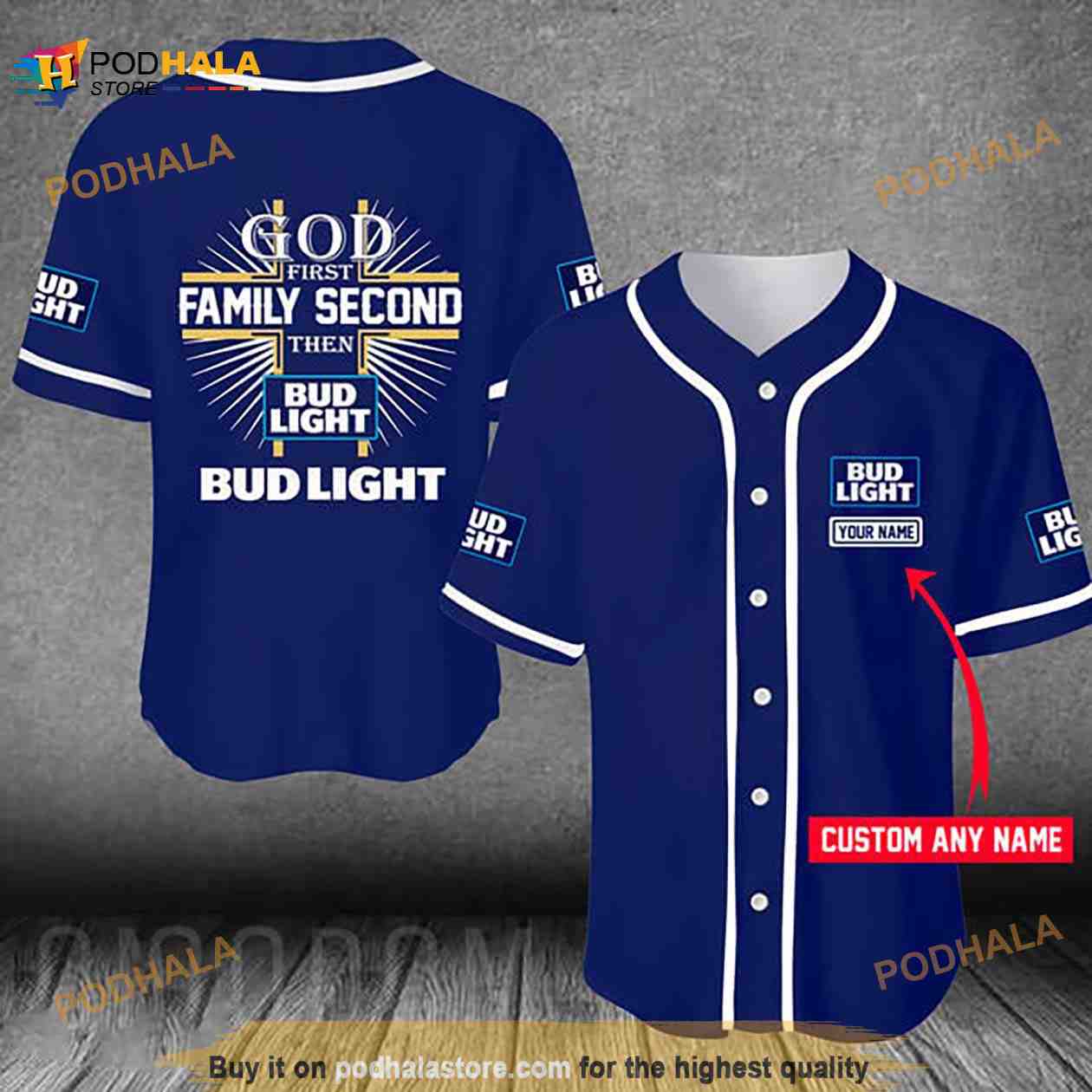 Personalized Easter Sunday Bud Light 3D Baseball Jersey baseball jersey product view 1