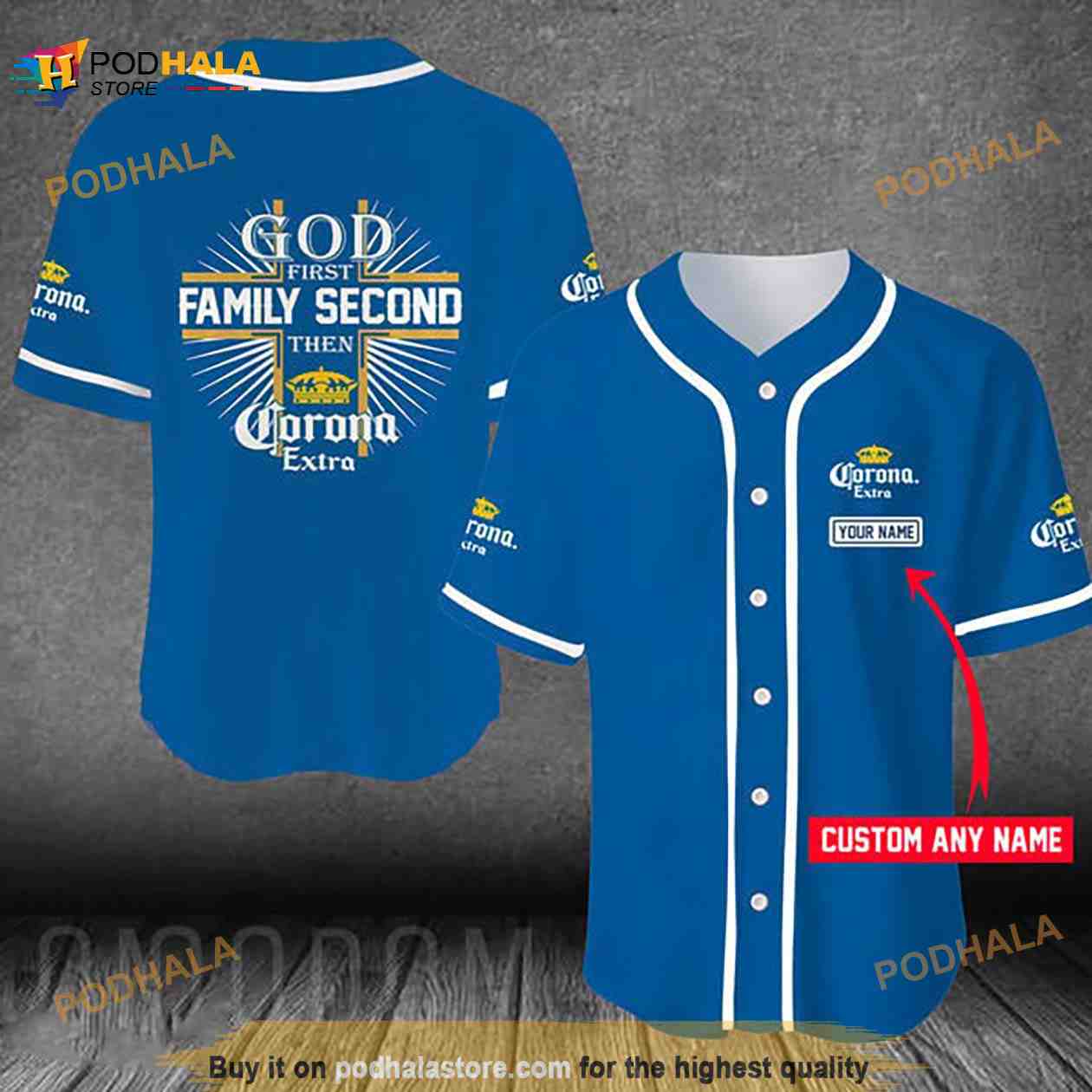Personalized Easter Sunday Corona 3D Baseball Jersey baseball jersey product view 1