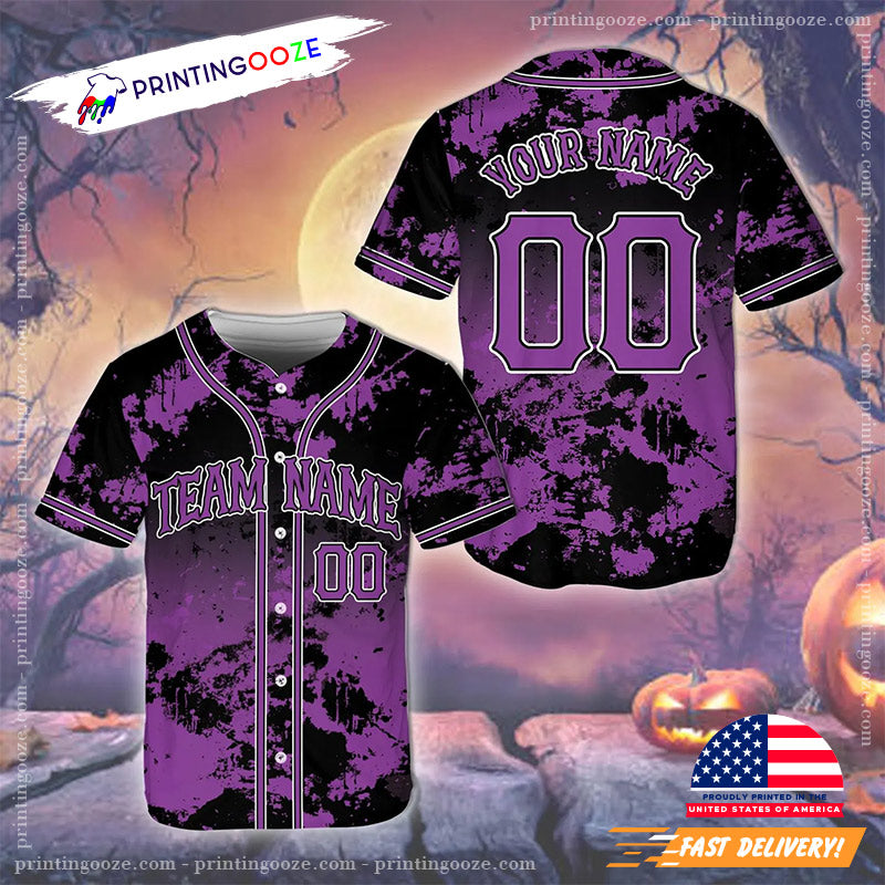 Personalized Halloween Spooky Vibes Baseball Jersey baseball jersey product view 2