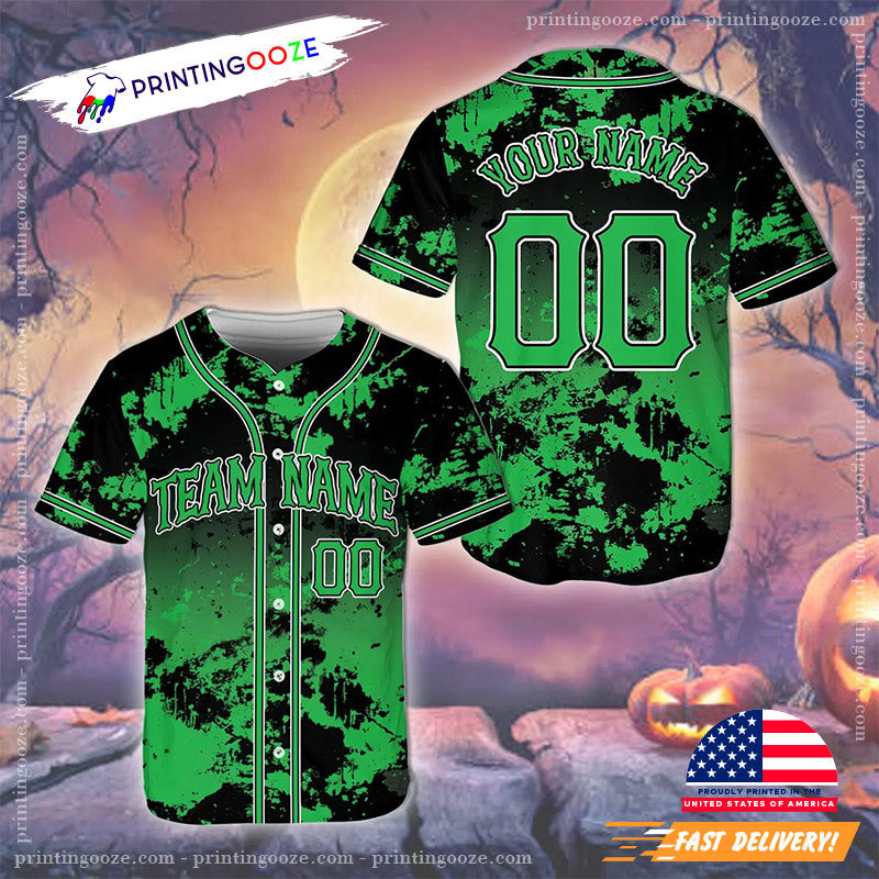 Personalized Halloween Spooky Vibes Baseball Jersey baseball jersey product view 3
