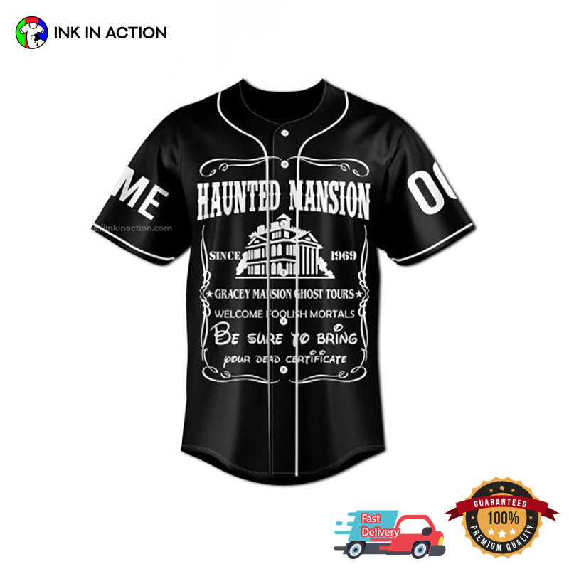 Personalized Haunted Mansion Ghost Tours Baseball Jersey baseball jersey product view 2