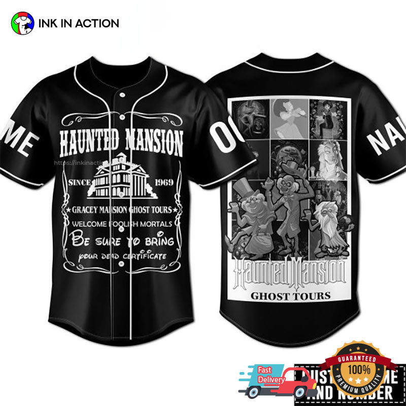 Personalized Haunted Mansion Ghost Tours Baseball Jersey baseball jersey product view 1