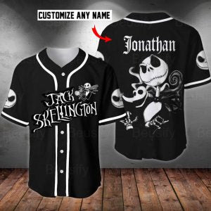 Personalized Jack Skellington Baseball Jersey Shirt, Jack Skellington Shirts baseball jersey product view 1