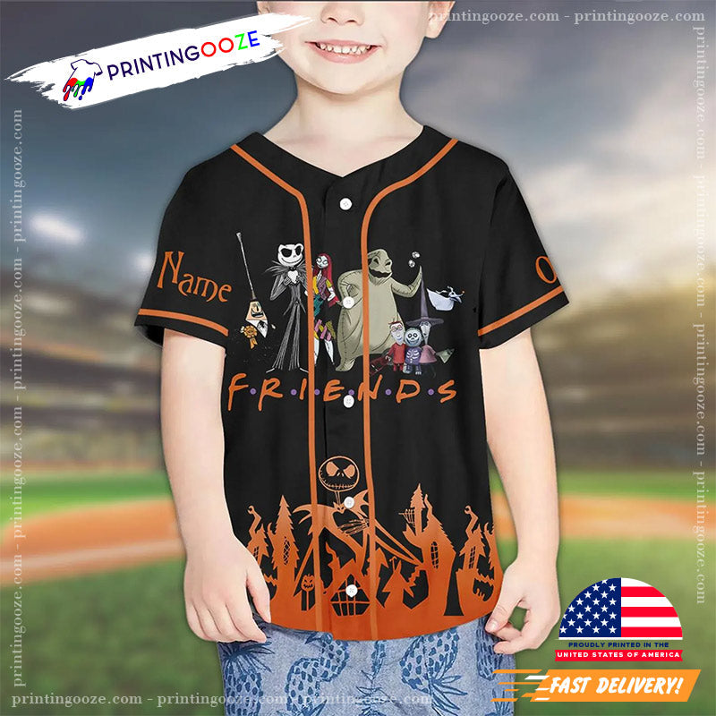 Personalized Jack Skellington Halloween Cartoon Baseball Jersey baseball jersey product view 1