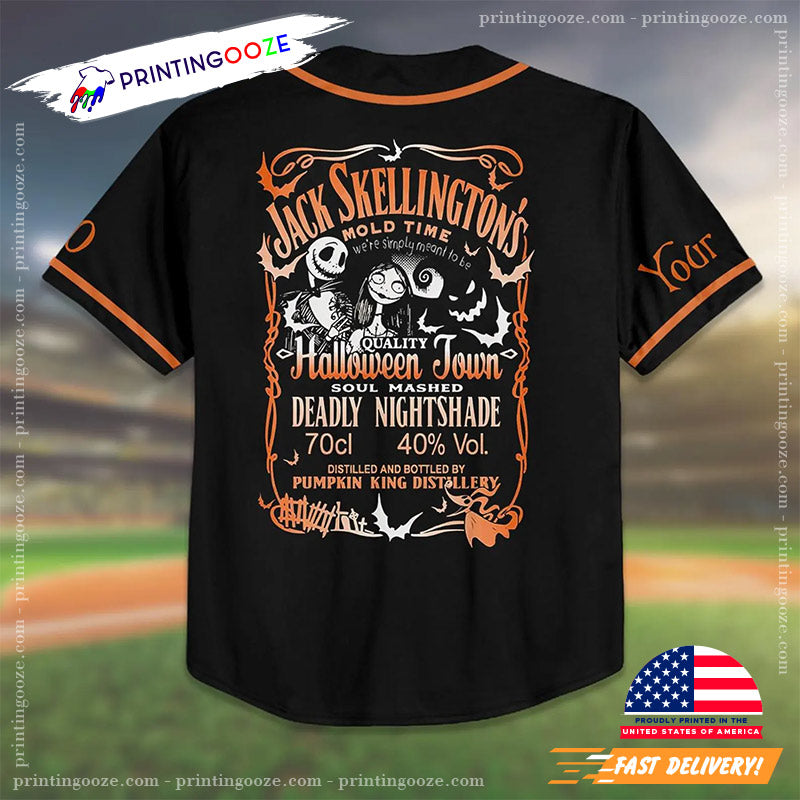Personalized Jack Skellington Halloween Cartoon Baseball Jersey baseball jersey product view 2
