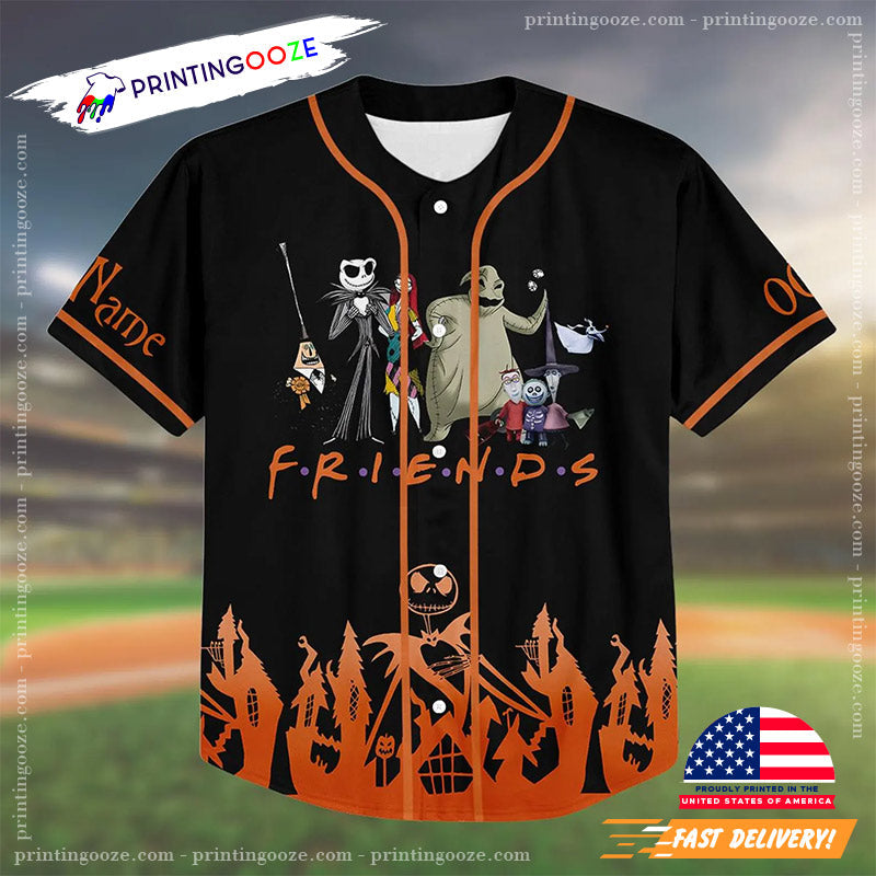 Personalized Jack Skellington Halloween Cartoon Baseball Jersey baseball jersey product view 3