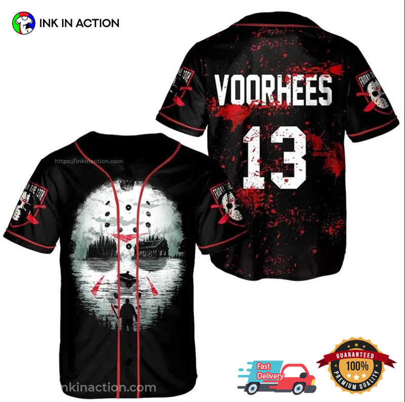 Personalized Jason Friday 13th Horror Movie Baseball Jersey baseball jersey product view 1