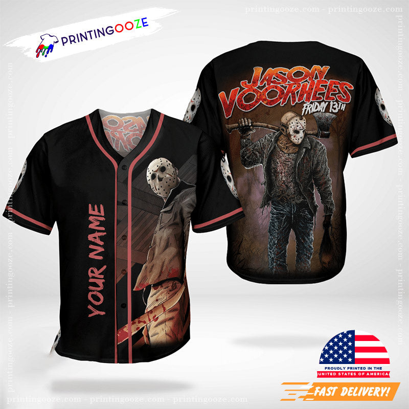 Personalized Jason Voorhees Friday 13th Movie baseball Jersey baseball jersey product view 1