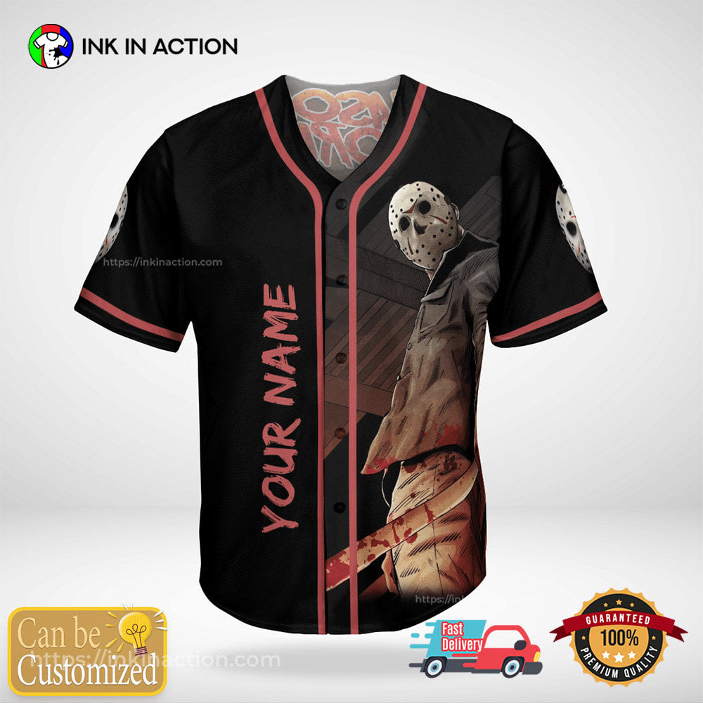 Personalized Jason Voorhees Friday 13th Baseball Jersey baseball jersey product view 2