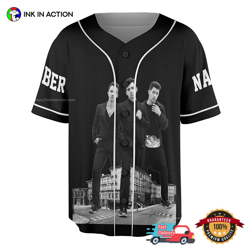 Personalized Jonas Brothers 20th Anniversary Tour Signatures Baseball Jersey baseball jersey product view 3