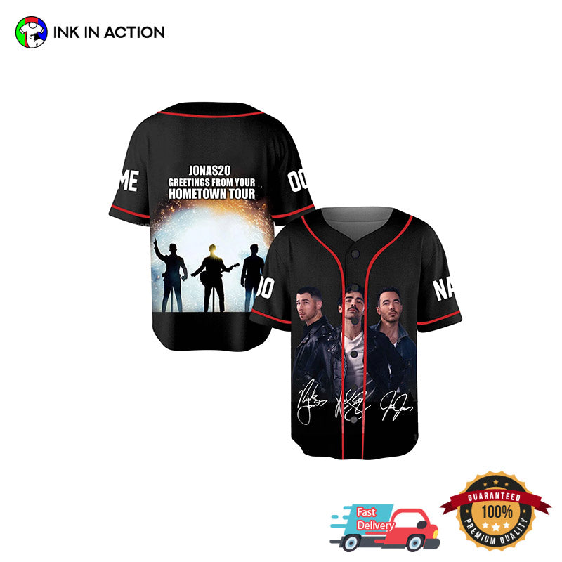Personalized Jonas Brothers Greeting From Your Hometown Tour 2025 Baseball Jersey baseball jersey product view 1