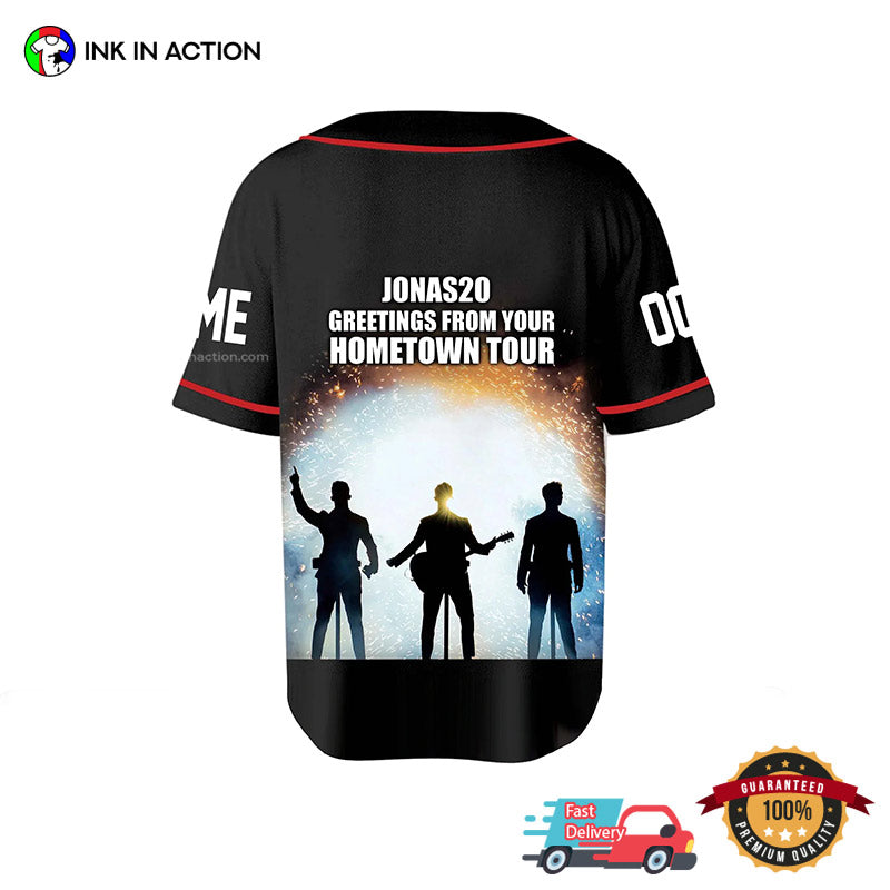 Personalized Jonas Brothers Greeting From Your Hometown Tour 2025 Baseball Jersey baseball jersey product view 3