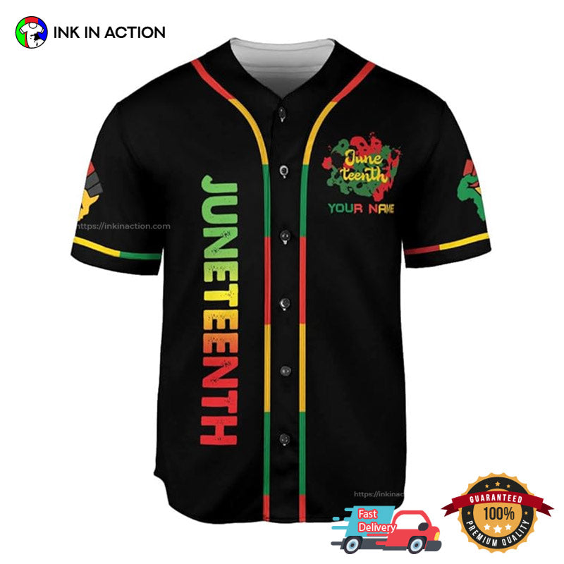 Personalized Juneteenth Breaking Every Chain Since 1865 Baseball Jersey baseball jersey product view 2