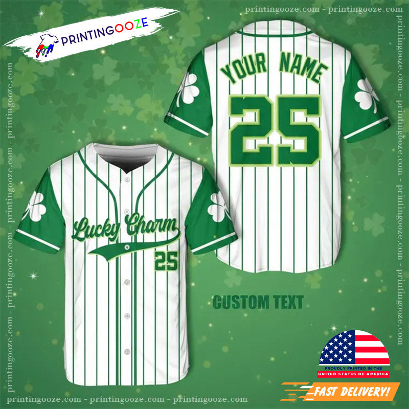 Personalized Lucky Charms St Patrick’s Day Baseball Jersey No. 2 baseball jersey product view 1