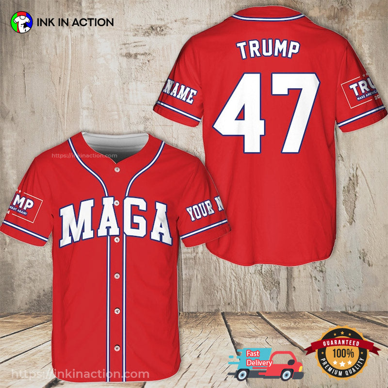 Personalized MAGA Trump Baseball Jersey baseball jersey product view 1