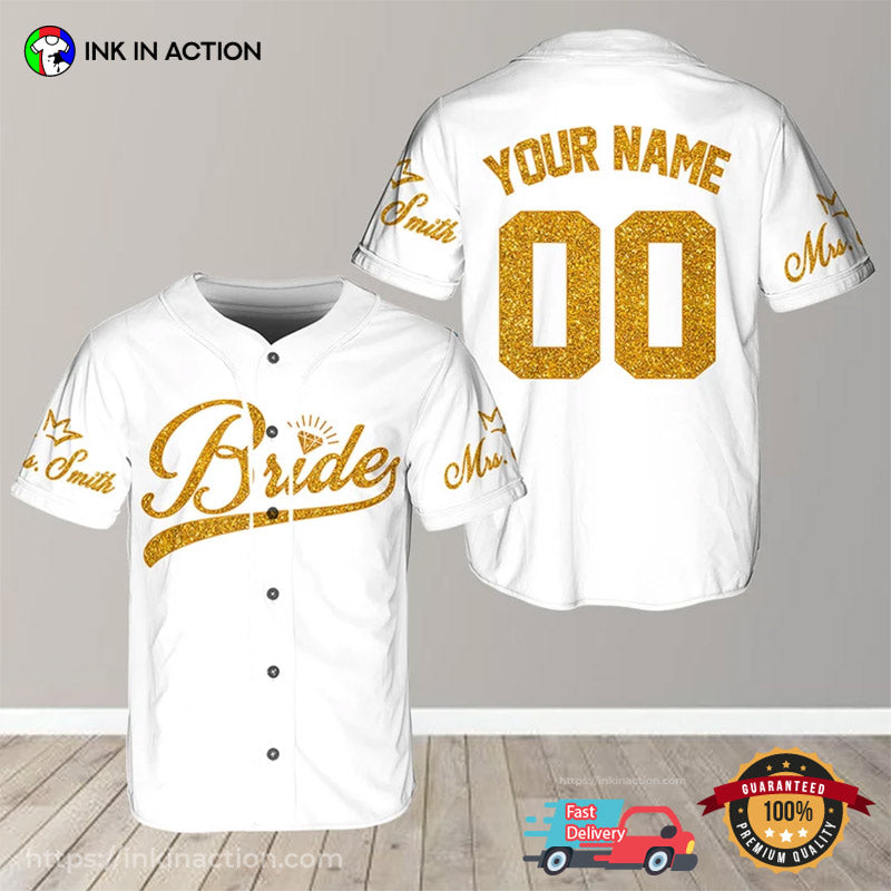 Personalized Married Couple Groom And Bride Baseball Jersey baseball jersey product view 1
