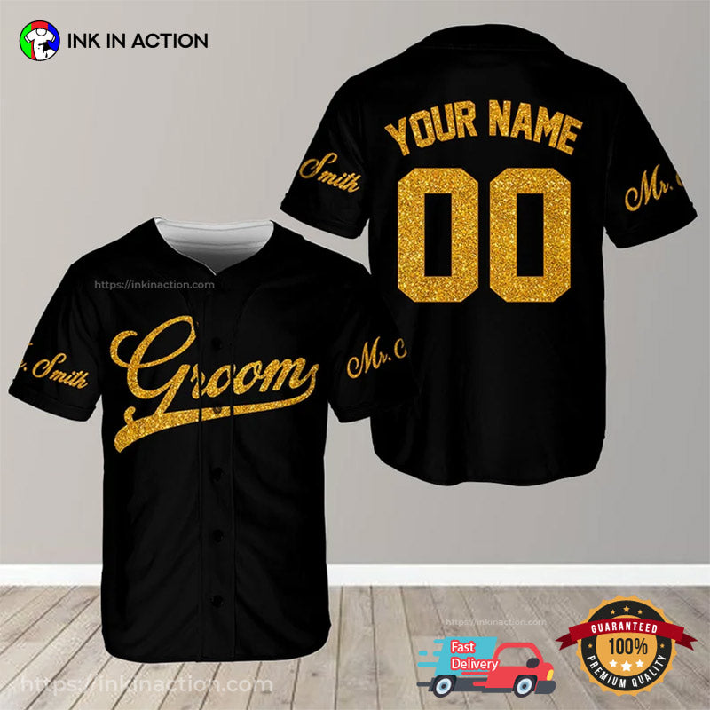 Personalized Married Couple Groom And Bride Baseball Jersey baseball jersey product view 2