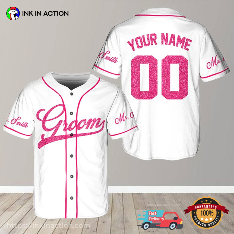 Personalized Married Couple Groom And Bride Baseball Jersey baseball jersey product view 4