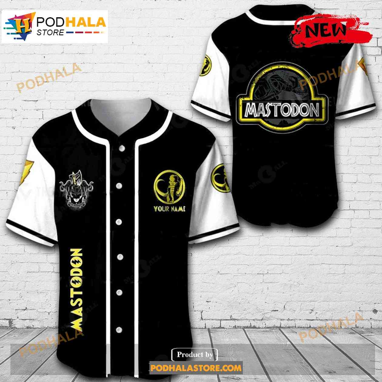 Personalized Mastodon Power Rangers All Over Print Unisex Baseball Jersey baseball jersey product view 1